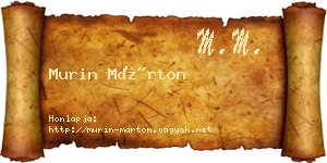 Murin Márton névjegykártya